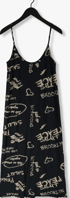 blauwe penn & ink midi jurk s24f1486ltd