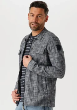 blauwe pme legend overshirts long sleeve shirt 2 tone slub