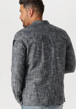 blauwe pme legend overshirts long sleeve shirt 2 tone slub