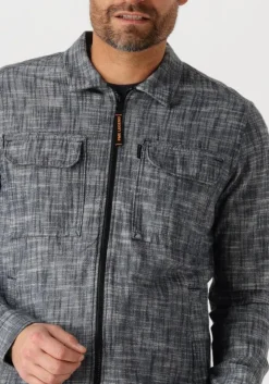 blauwe pme legend overshirts long sleeve shirt 2 tone slub