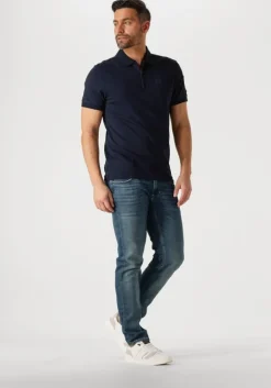 blauwe pme legend polo short sleeve polo interlock melange zip