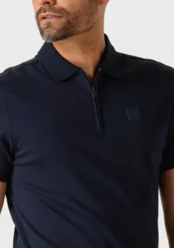 blauwe pme legend polo short sleeve polo interlock melange zip