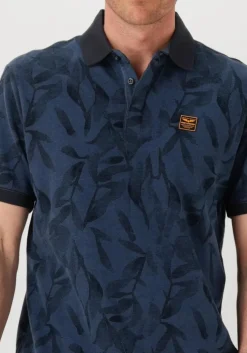 blauwe pme legend polo two tone pique printed