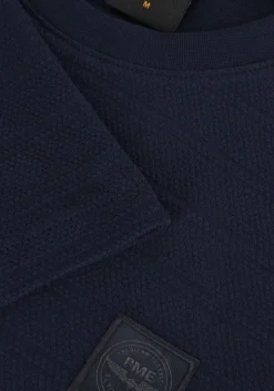 blauwe pme legend t-shirt short sleeve r-neck jacquard stripes