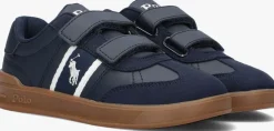 blauwe polo ralph lauren lage sneakers heritage court lll ez t-toe