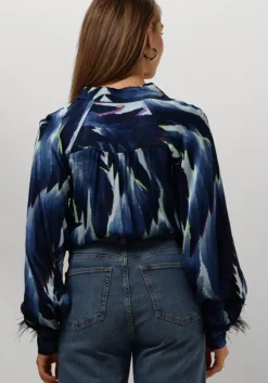 blauwe pom amsterdam blouses feathers blue