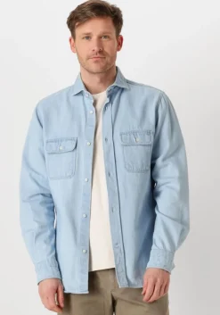 blauwe profuomo overshirts overshirt denim light