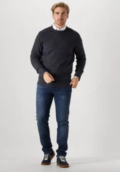 blauwe profuomo trui pullover crew neck