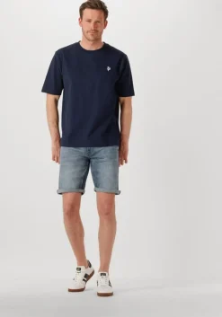 blauwe pure path shorts the miles slim fit denim shorts
