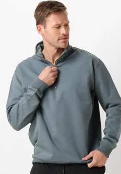 blauwe pure path trui loose fit sweaters halfzip319