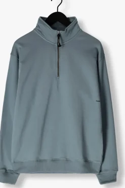 blauwe pure path trui loose fit sweaters halfzip319