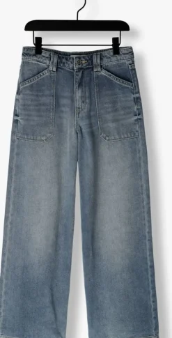 blauwe raizzed wide jeans monaco