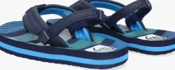 blauwe reef platte sandalen little ahi