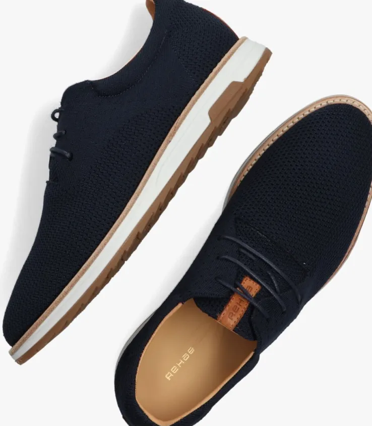 blauwe rehab lage sneakers nolan knit