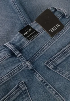 blauwe rellix slim fit jeans 2816 loose wide fit jeans