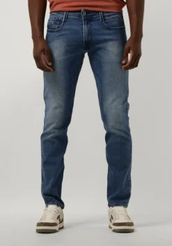 blauwe replay slim fit jeans anbass pants