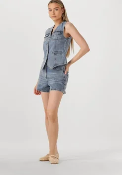 blauwe rouge edit gilet roujolie denim waistcoat