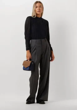 blauwe scotch & soda blouses mock neck top with open back detail