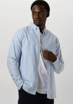 blauwe scotch & soda casual overhemd oxford solid