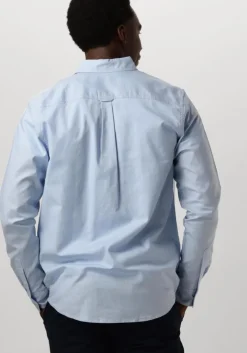 blauwe scotch & soda casual overhemd oxford solid