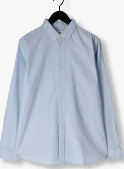 blauwe scotch & soda casual overhemd oxford solid