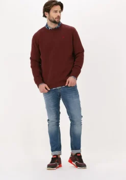 blauwe scotch & soda casual overhemd indigo checked 1 pocket workwe