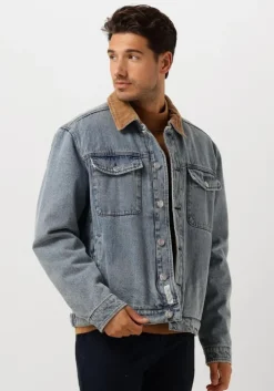 blauwe scotch & soda jack cord collar indigo teddy jacke