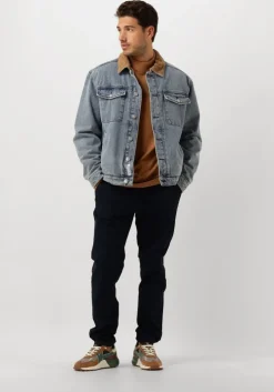 blauwe scotch & soda jack cord collar indigo teddy jacke