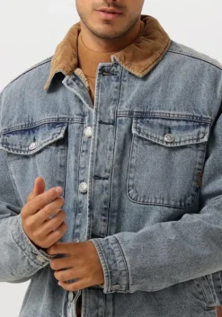 blauwe scotch & soda jack cord collar indigo teddy jacke