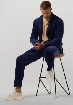 blauwe scotch & soda pantalon blake pleated corduroy chino