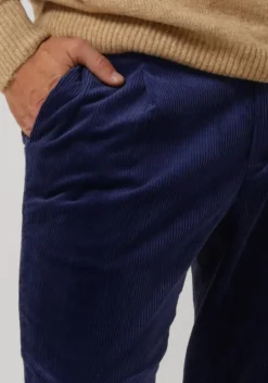 blauwe scotch & soda pantalon blake pleated corduroy chino