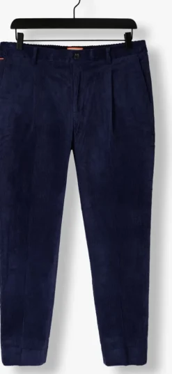 blauwe scotch & soda pantalon blake pleated corduroy chino