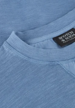 blauwe scotch & soda sweater garment dye structured sweatshirt