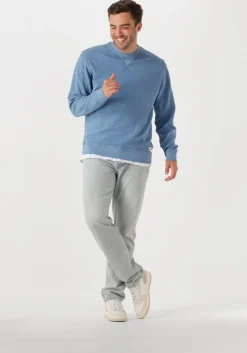 blauwe scotch & soda sweater garment dye structured sweatshirt