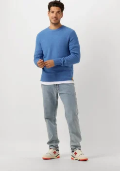 blauwe scotch & soda trui soft knit regular fit sweater