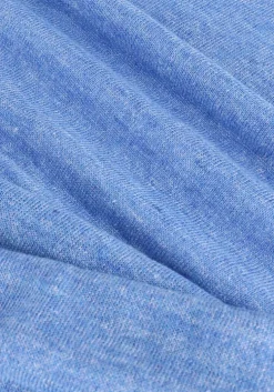 blauwe scotch & soda trui lightweight linen-blend melange crewneck pullover