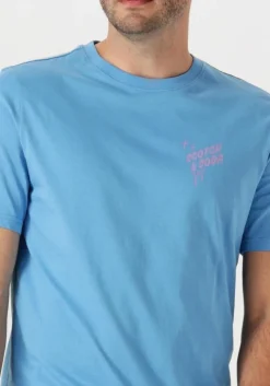blauwe scotch & soda t-shirt regular fit left chest logo t-shirt
