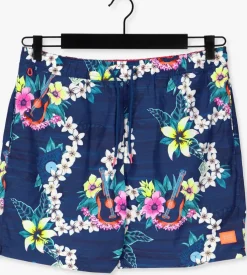 blauwe scotch & soda zwembroeken recycled polyester printed swimshort