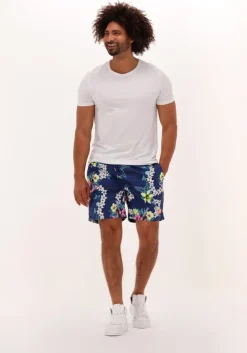 blauwe scotch & soda zwembroeken recycled polyester printed swimshort