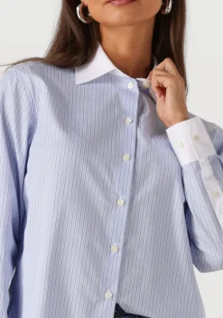 blauwe selected femme blouses slfilina relaxed contrast ls shirt