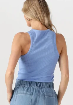 blauwe selected femme top slfanna o-neck tank top