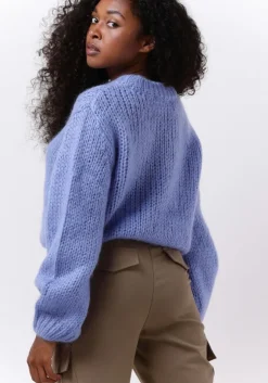 blauwe selected femme trui suanne ls knit