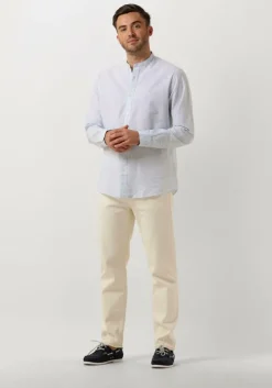 blauwe selected homme casual overhemd slhregnew-linen shirt ls band