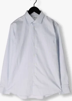 blauwe selected homme klassiek overhemd slhslim-performance shirt ls noos