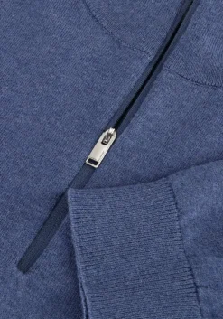 blauwe selected homme trui slhberg half zip cardigan noos