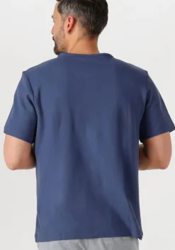 blauwe selected homme t-shirt slhjoseph pique ss o-neck tee