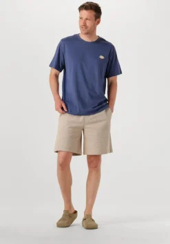 blauwe selected homme t-shirt slhaspen emb ss o-neck tee