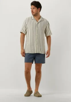 blauwe selected homme zwembroeken slhcooper seersucker swimshorts