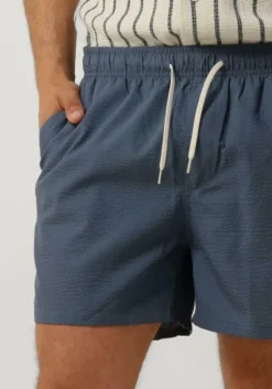 blauwe selected homme zwembroeken slhcooper seersucker swimshorts