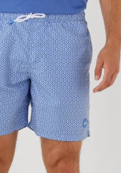 blauwe shiwi zwembroeken men mike swim shorts 7 inch geo tile